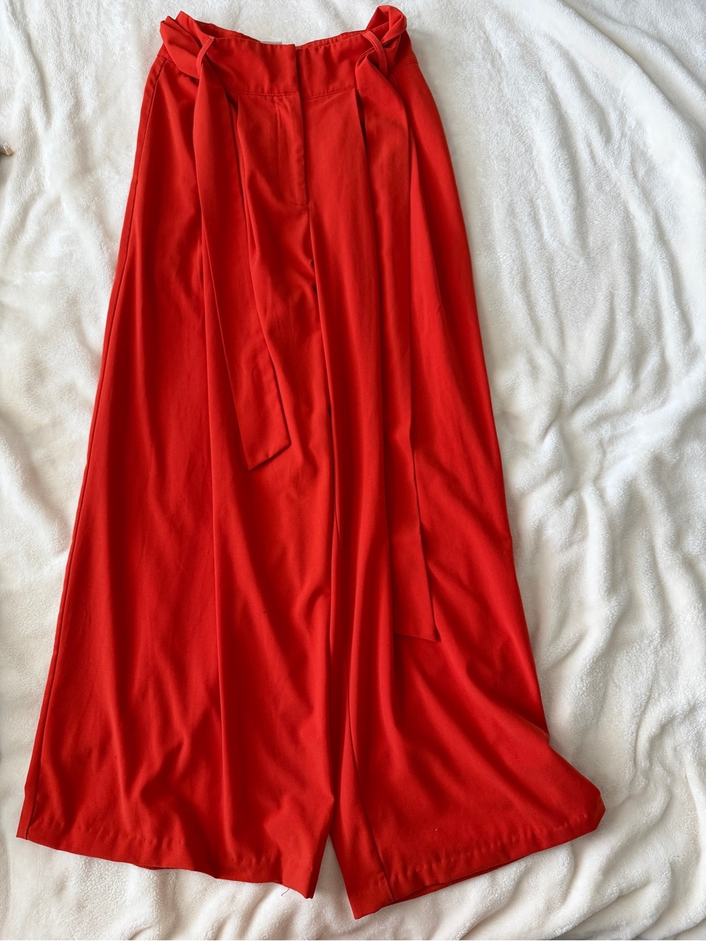 Flying Tomato Red Maxi Skirt with Self-Tie Waist